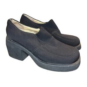 Apostrophe Womens Y2K Chunky Square Toe Loafer Black Shoe Size 7.5 Gilmore Girls